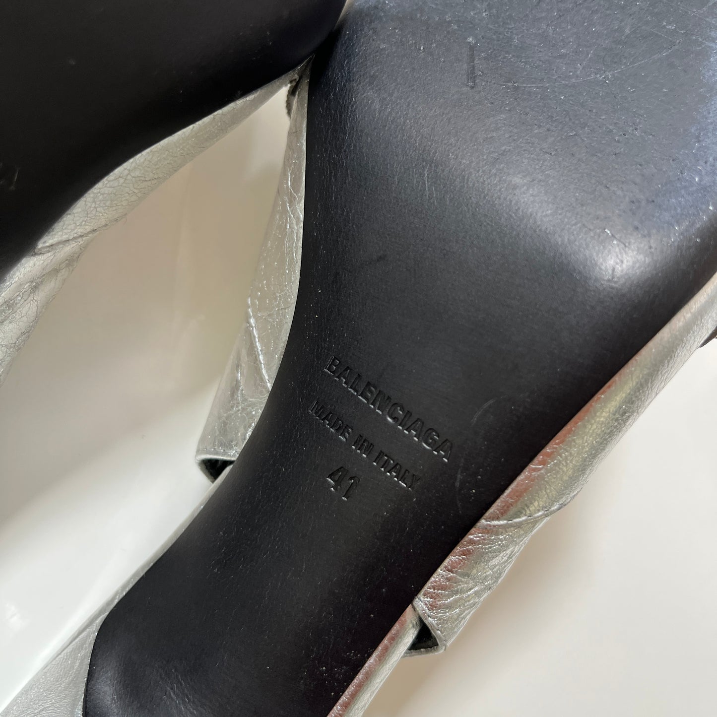 Balenciaga Cagole Sling Pump in Silver