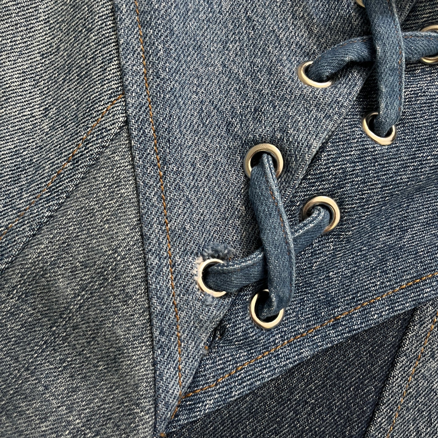 EB Denim Lace Up in Medium Wash