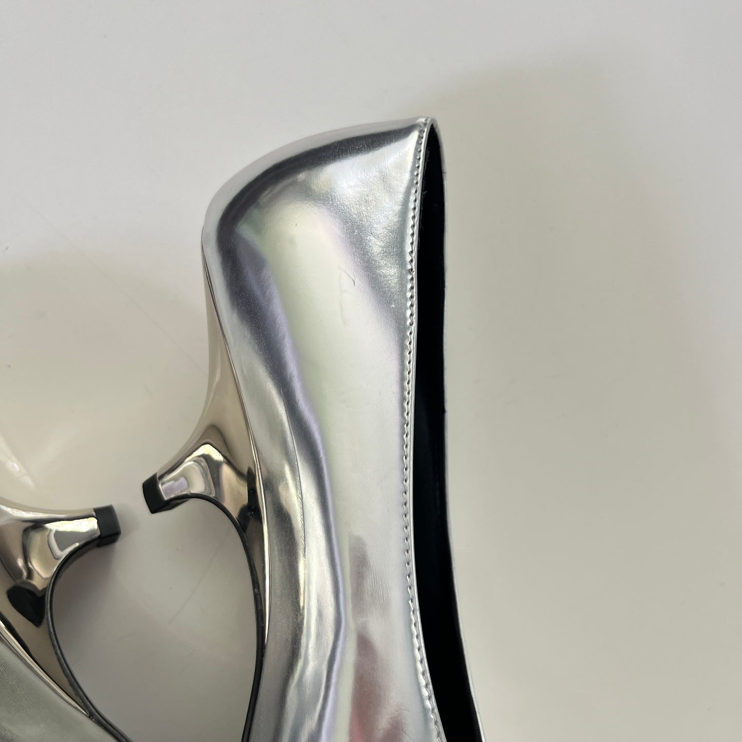 Toteme Wedge Heel Pumps in Mirror Silver