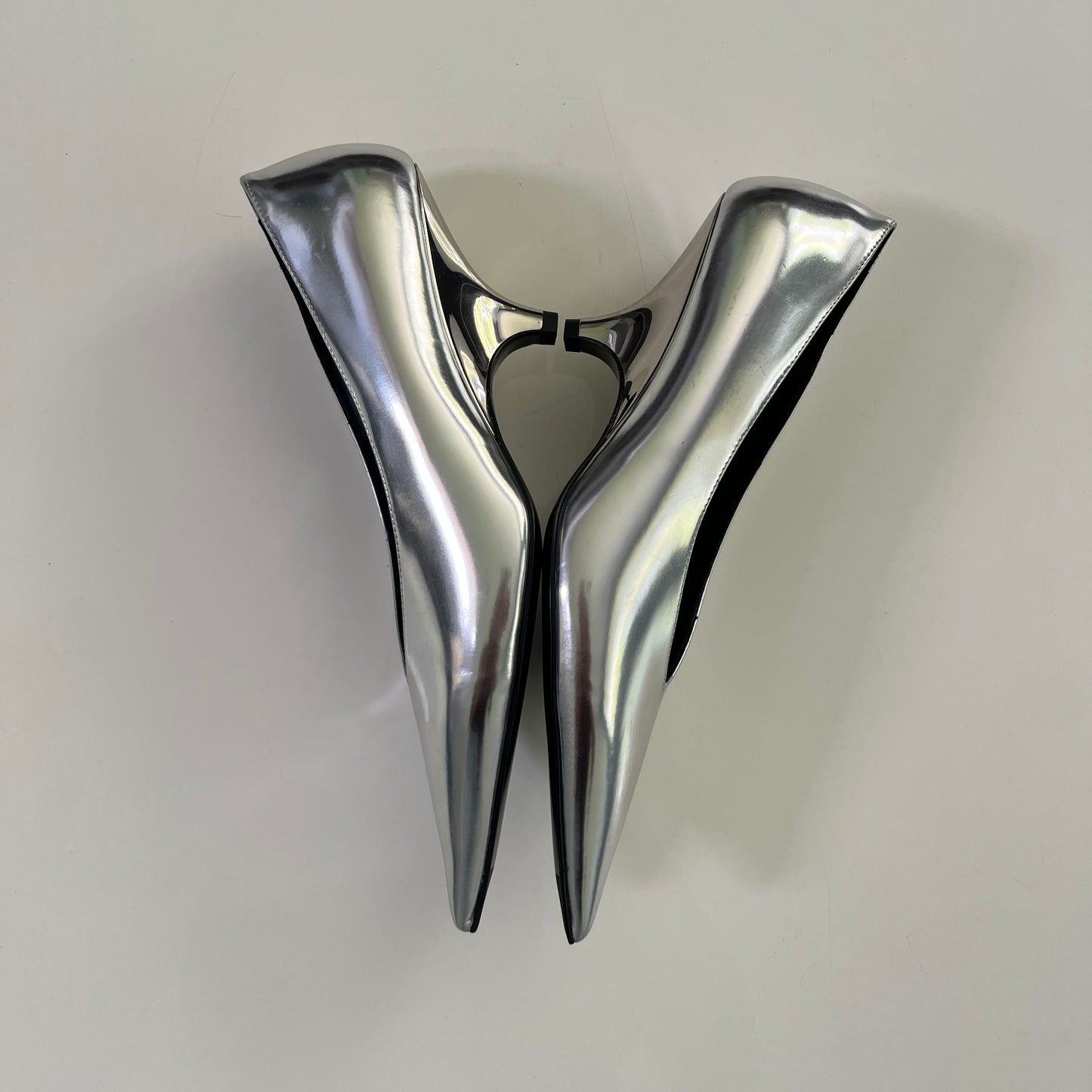 Toteme Wedge Heel Pumps in Mirror Silver