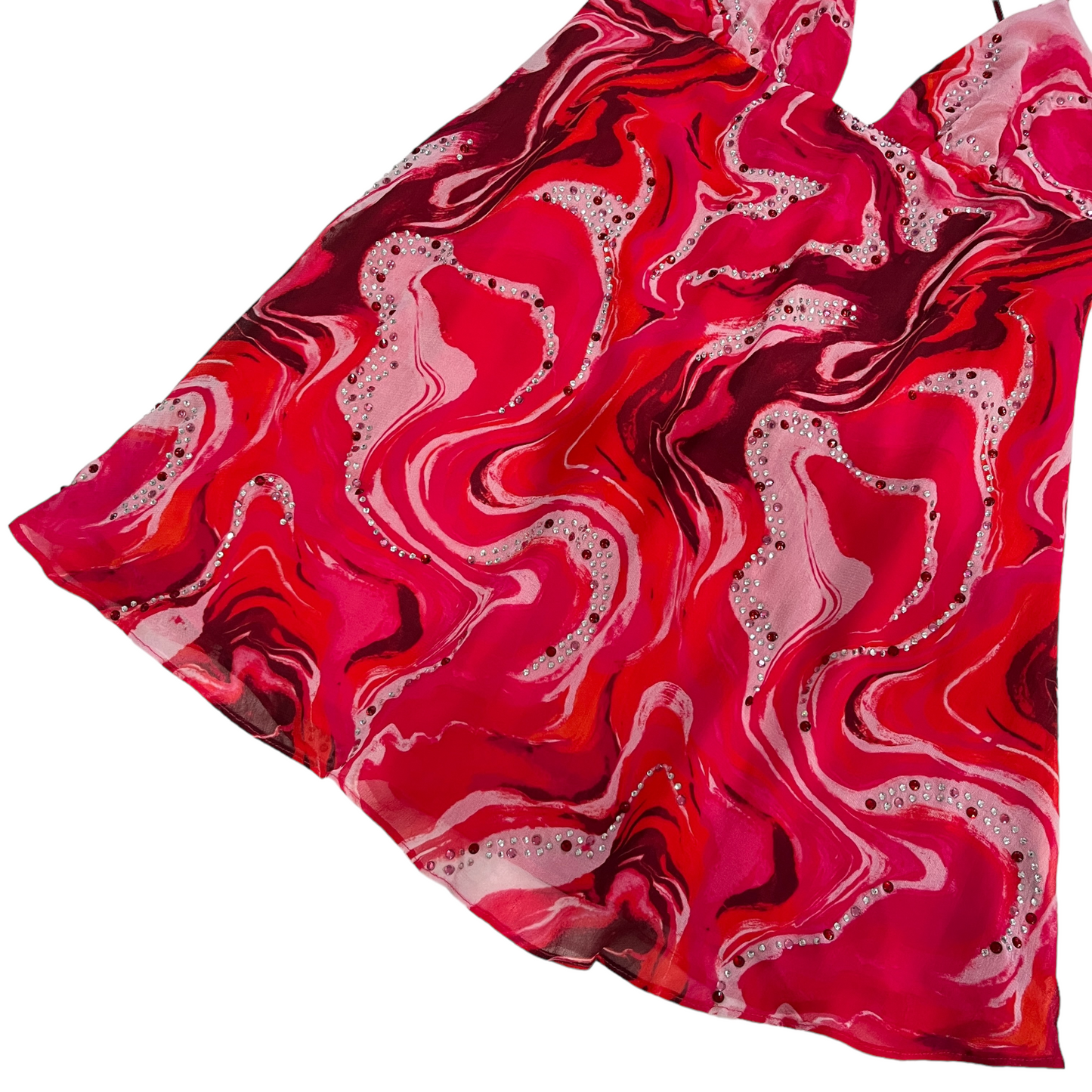 h:ours Dionne Mini Dress in Red Swirl Print