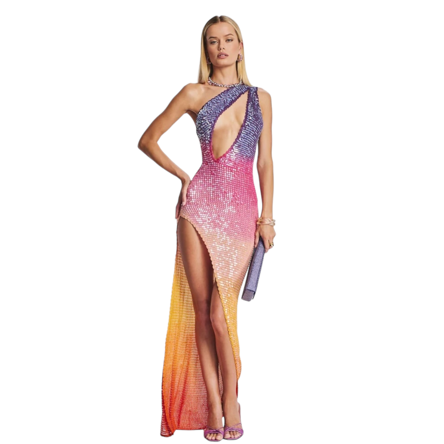 retrofete Candice Crochet Dress in Sunset Ombre