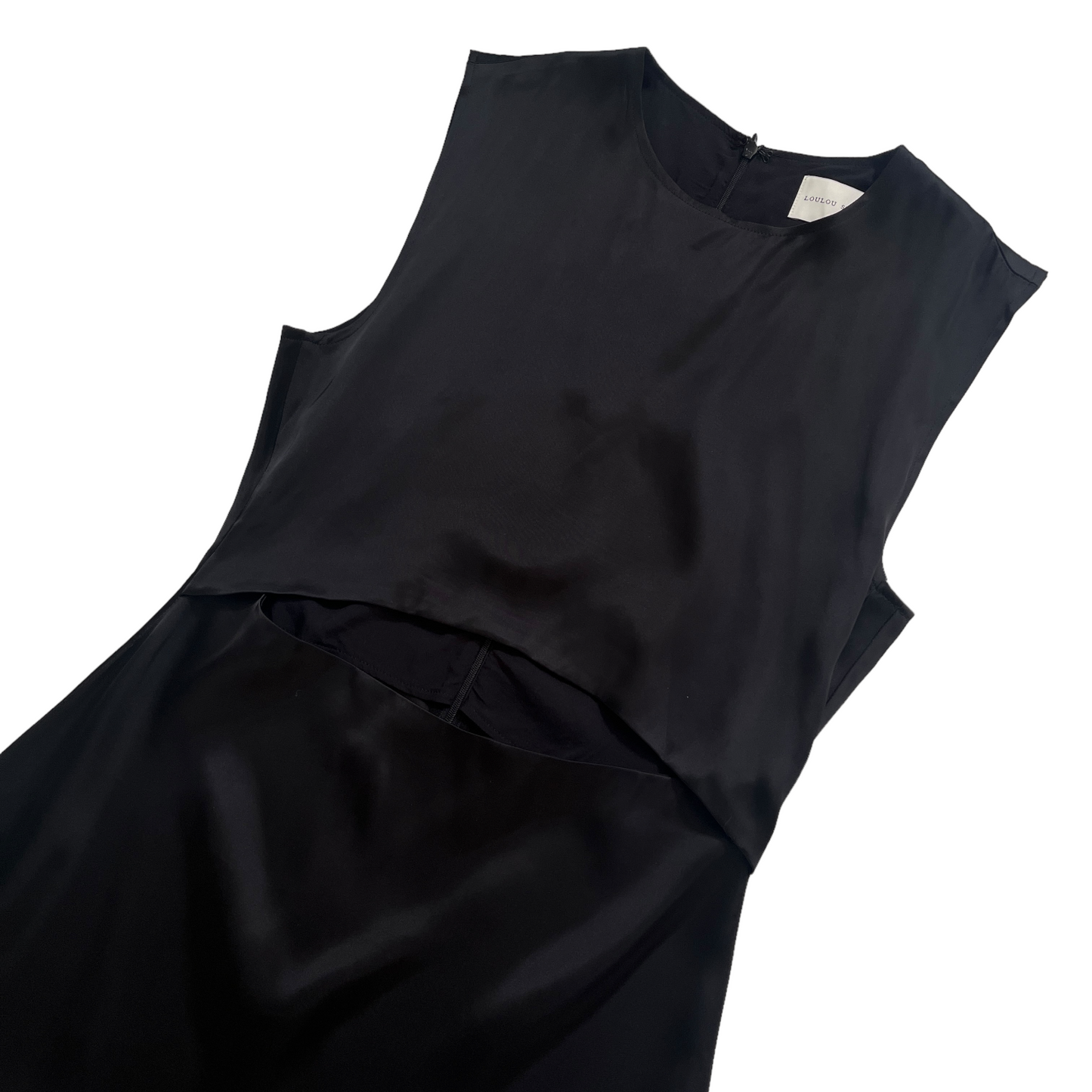 Loulou Studio Copan Cut Out Sleeveless Dress in Black