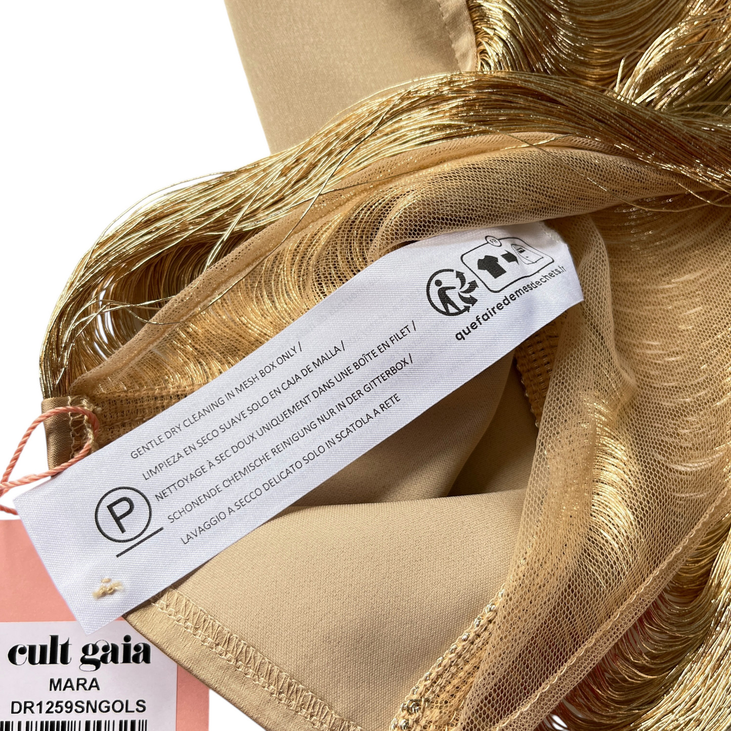 Cult Gaia Mara Dress in Gold Small