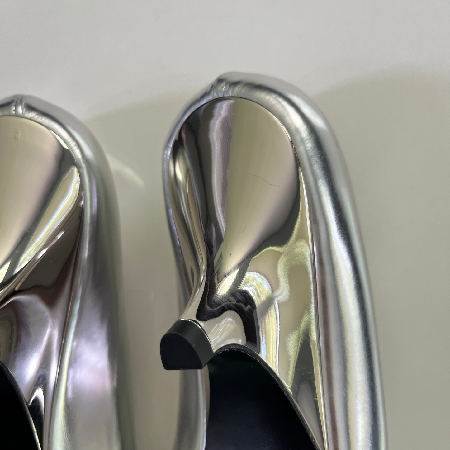 Toteme Wedge Heel Pumps in Mirror Silver