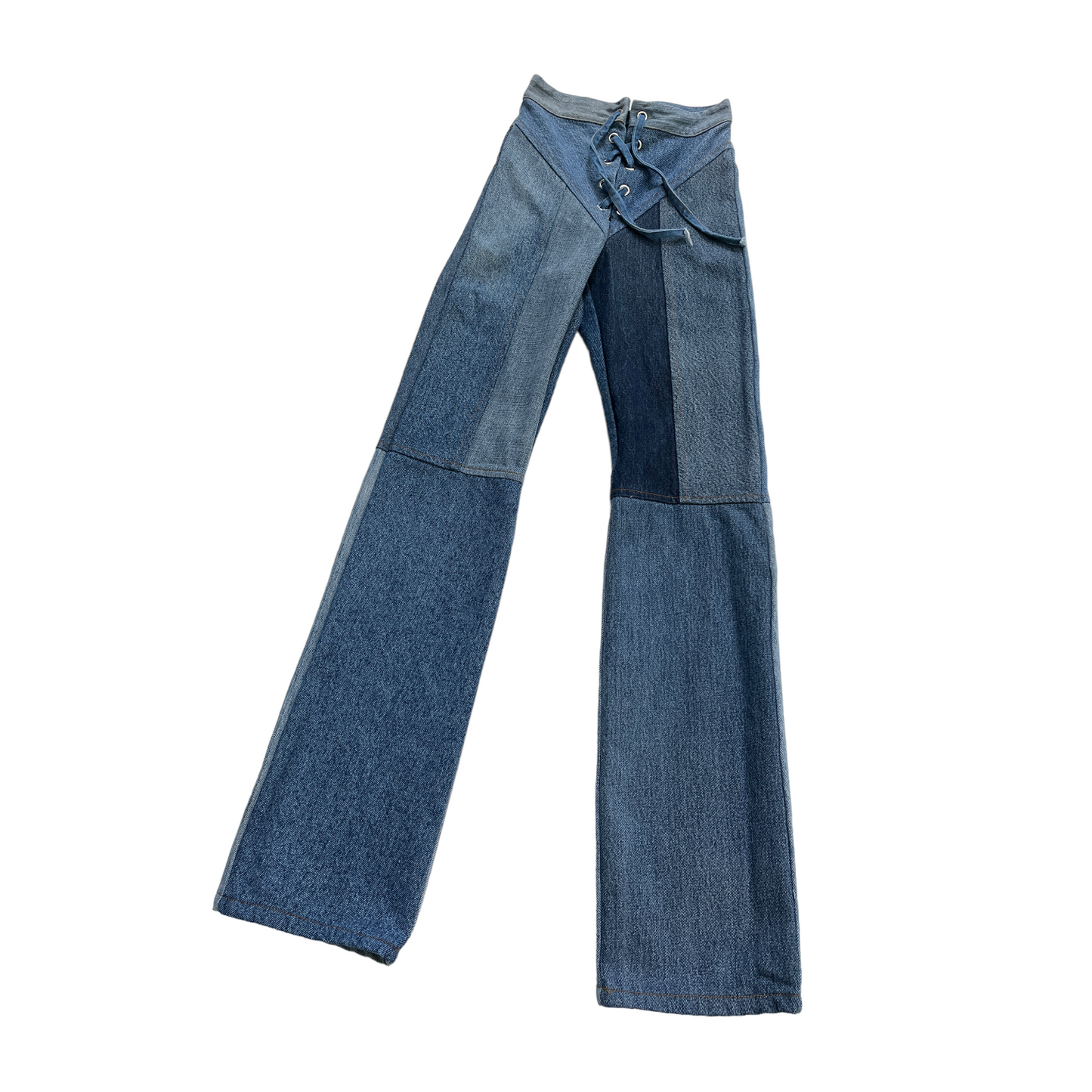EB Denim Lace Up in Medium Wash