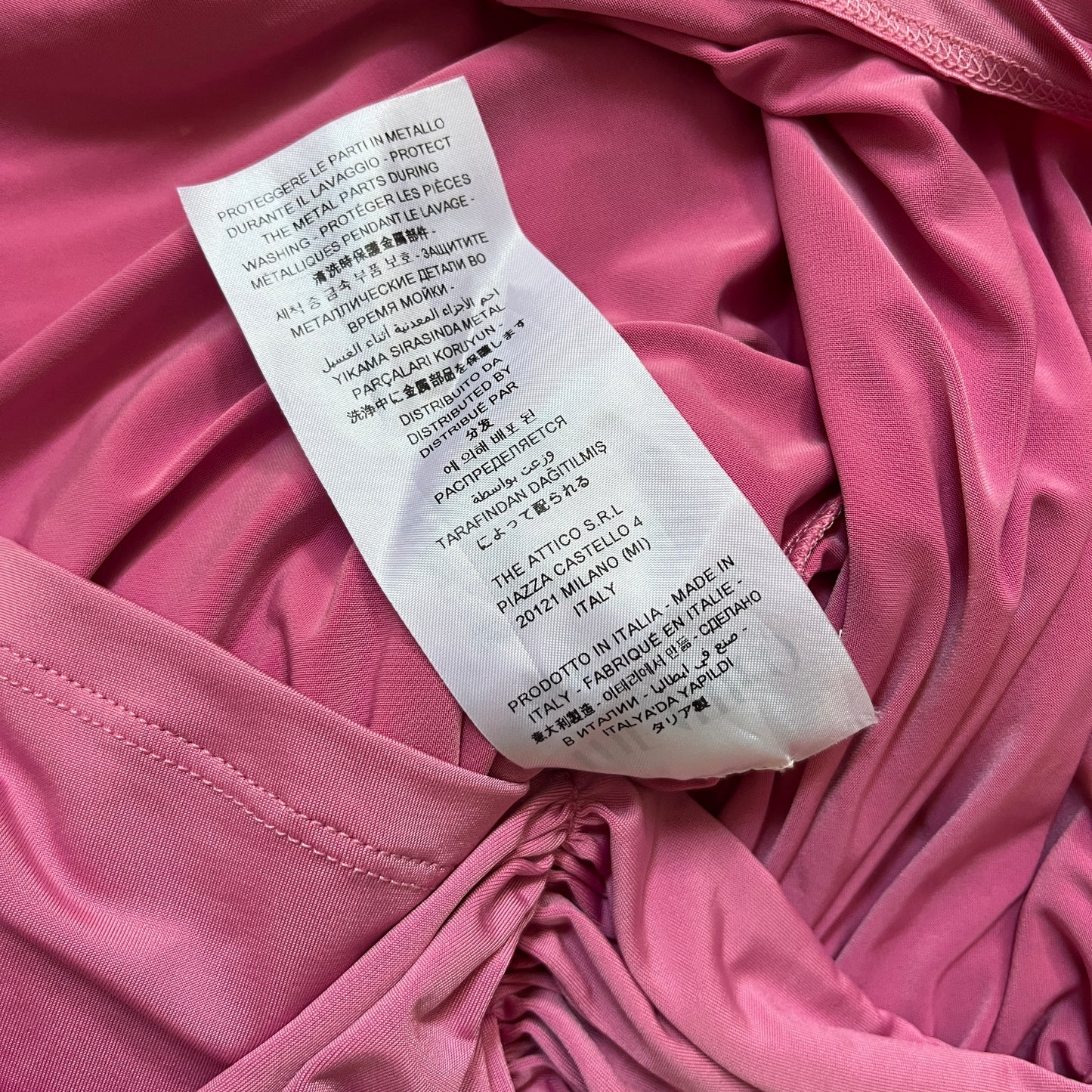 THE ATTICO Fran Mini Dress in Shocking Pink