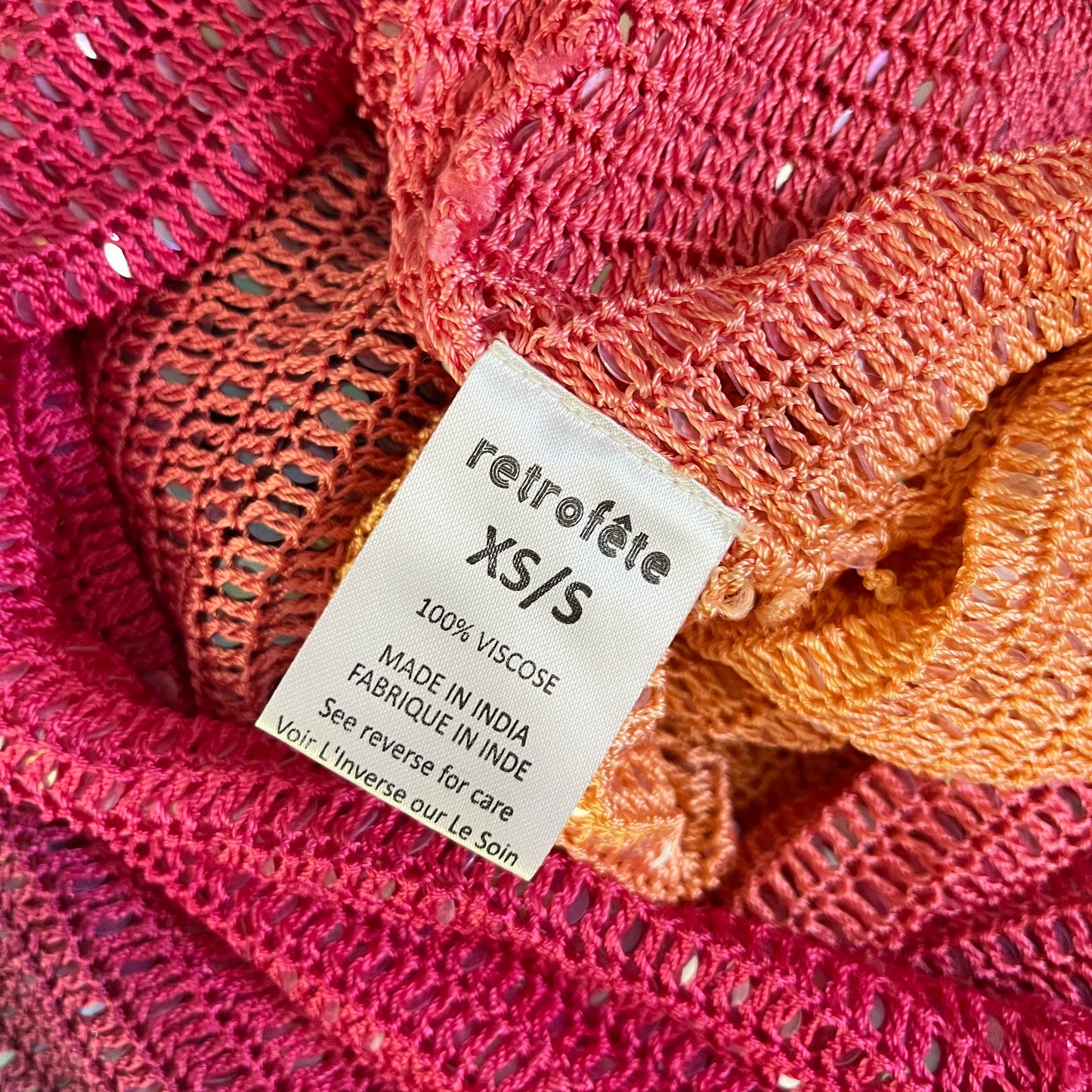 retrofete Candice Crochet Dress in Sunset Ombre