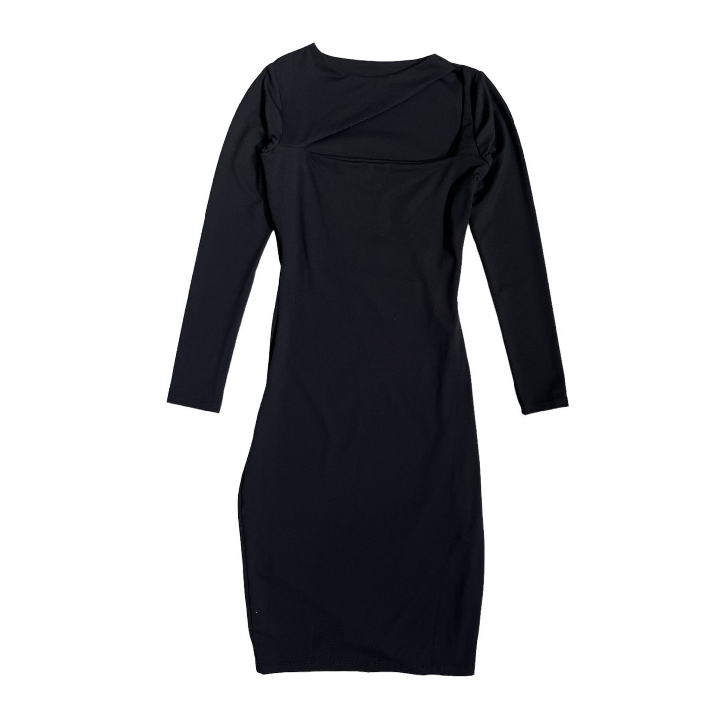 Susana Monaco Angle Cut Out Long Sleeve Dress in Black