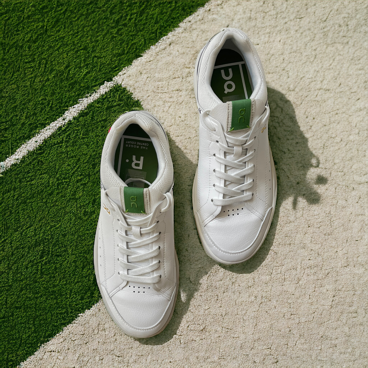 On Roger Centre Court Sneaker in White & Sage