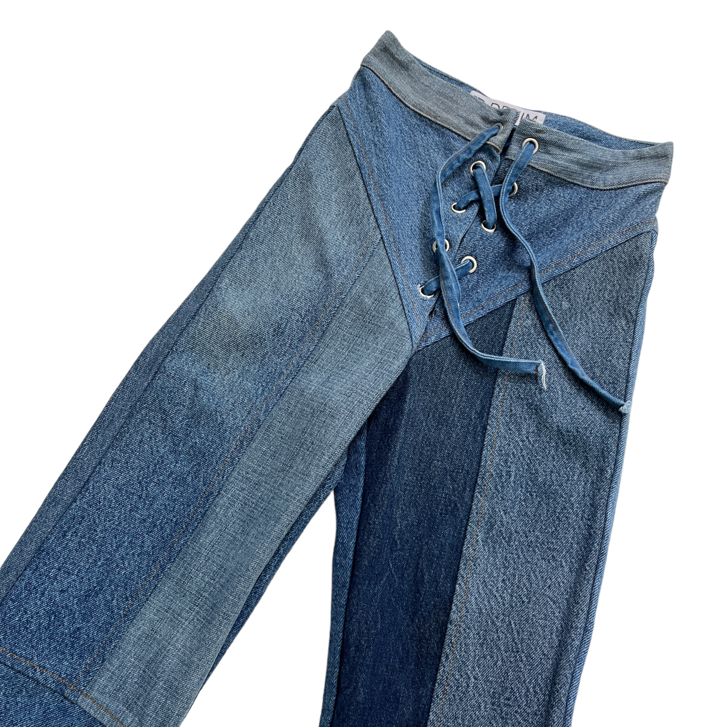 EB Denim Lace Up in Medium Wash