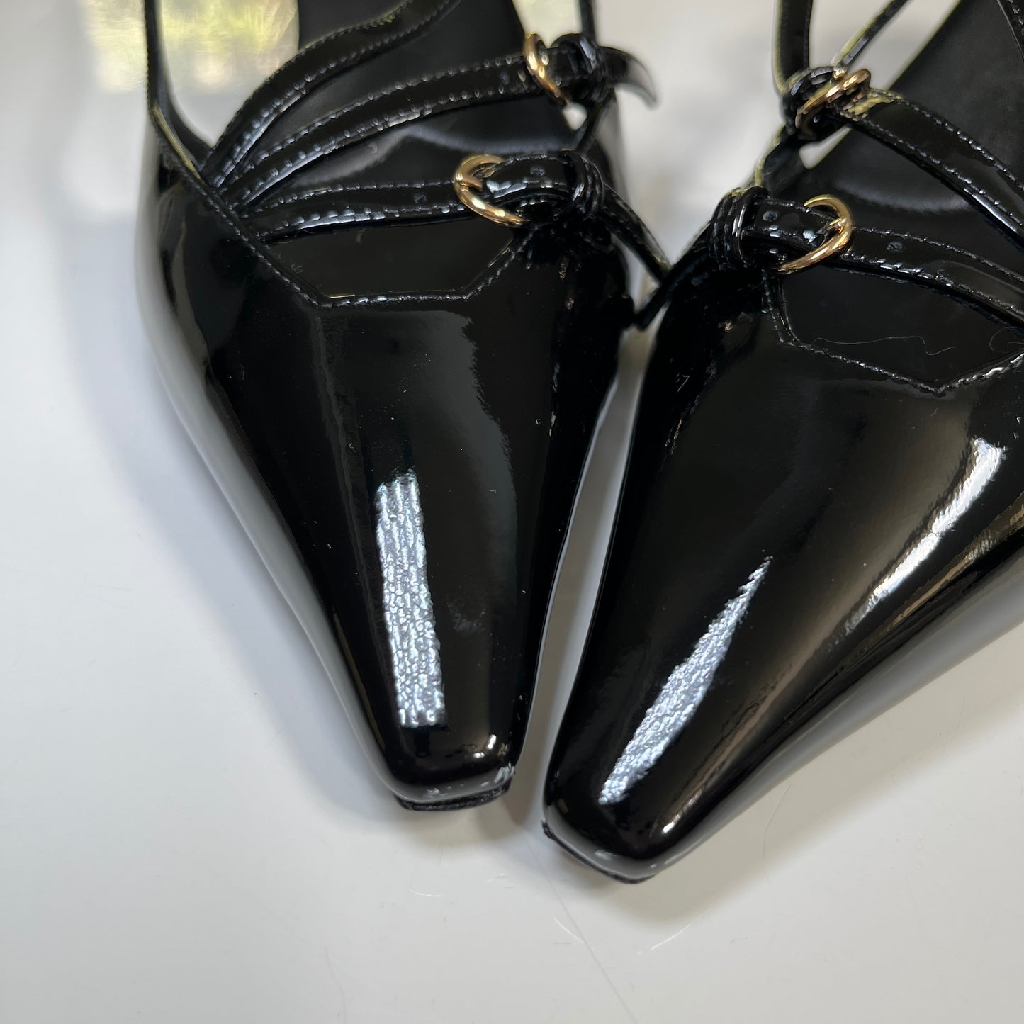 Miu Miu Heel Sandal in Vernice Nero
