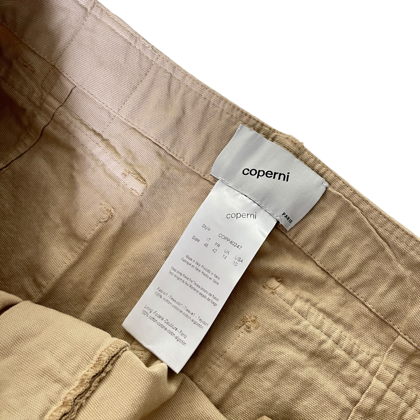 Coperni Canvas Wide Leg Cargo Pants in Beige