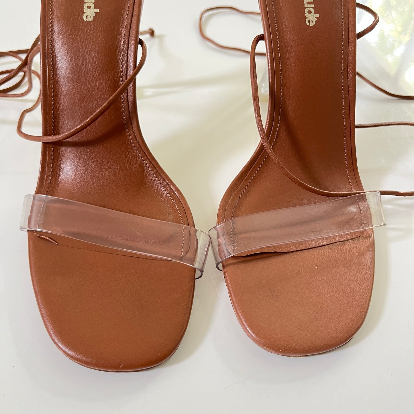Larroude The Gloria Heel in Caramel