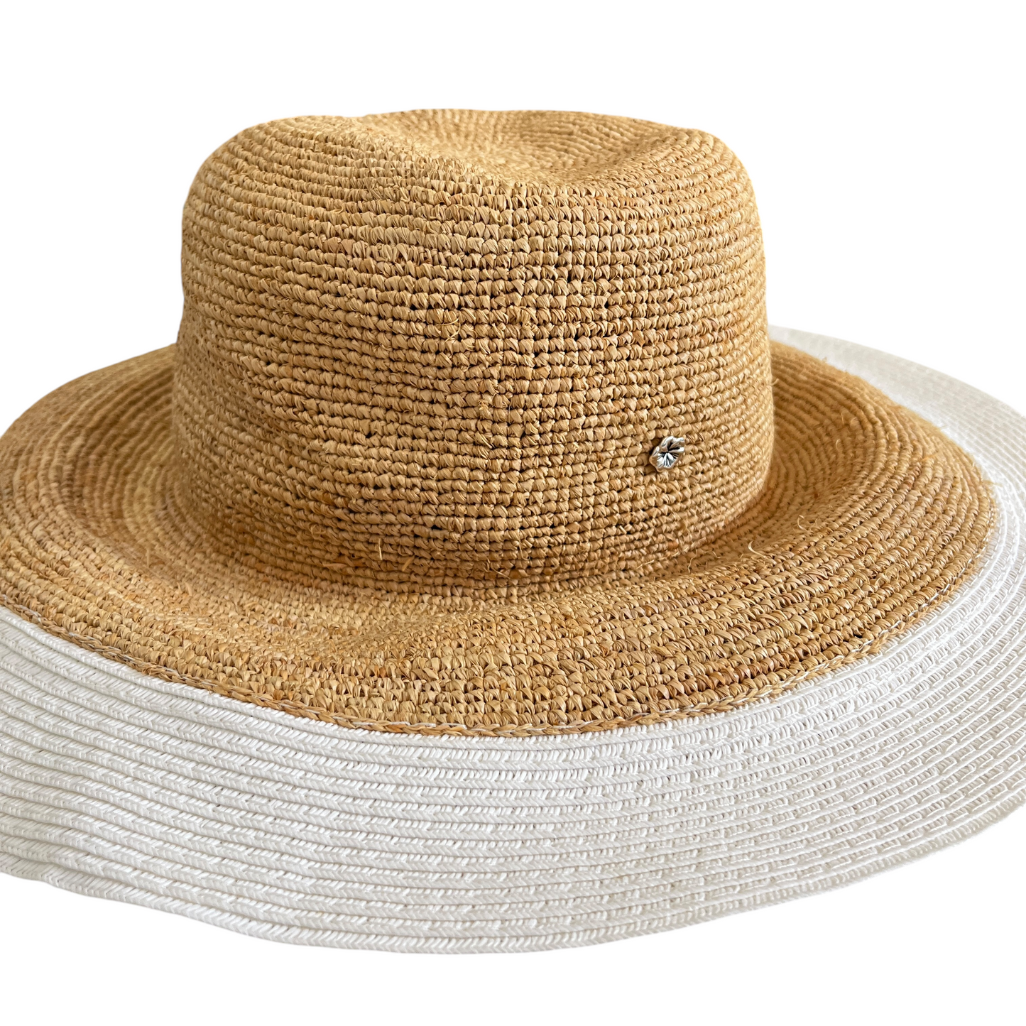 florabella Lucia Brim Sunhat in Natural & White