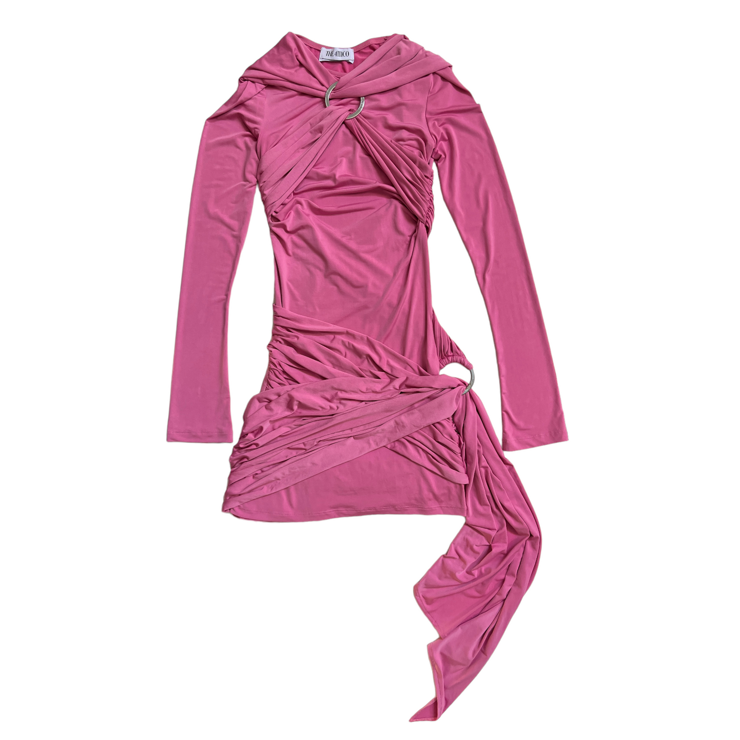 THE ATTICO Fran Mini Dress in Shocking Pink
