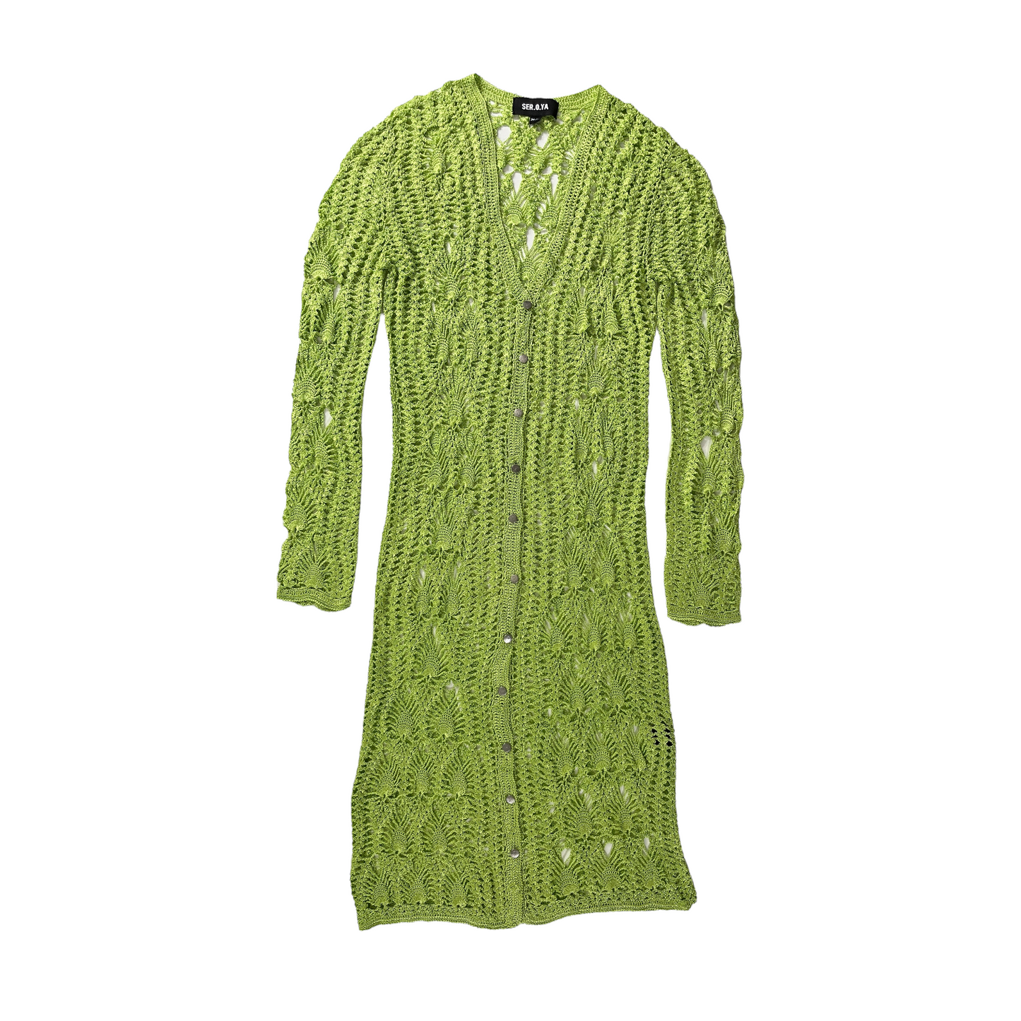 SER.O.YA Allison Crochet Cardigan in Lime