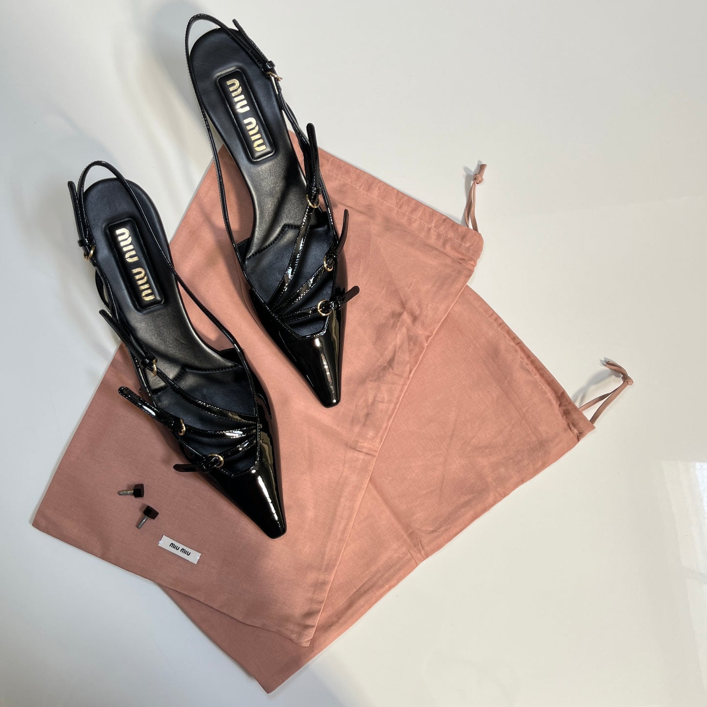 Miu Miu Heel Sandal in Vernice Nero