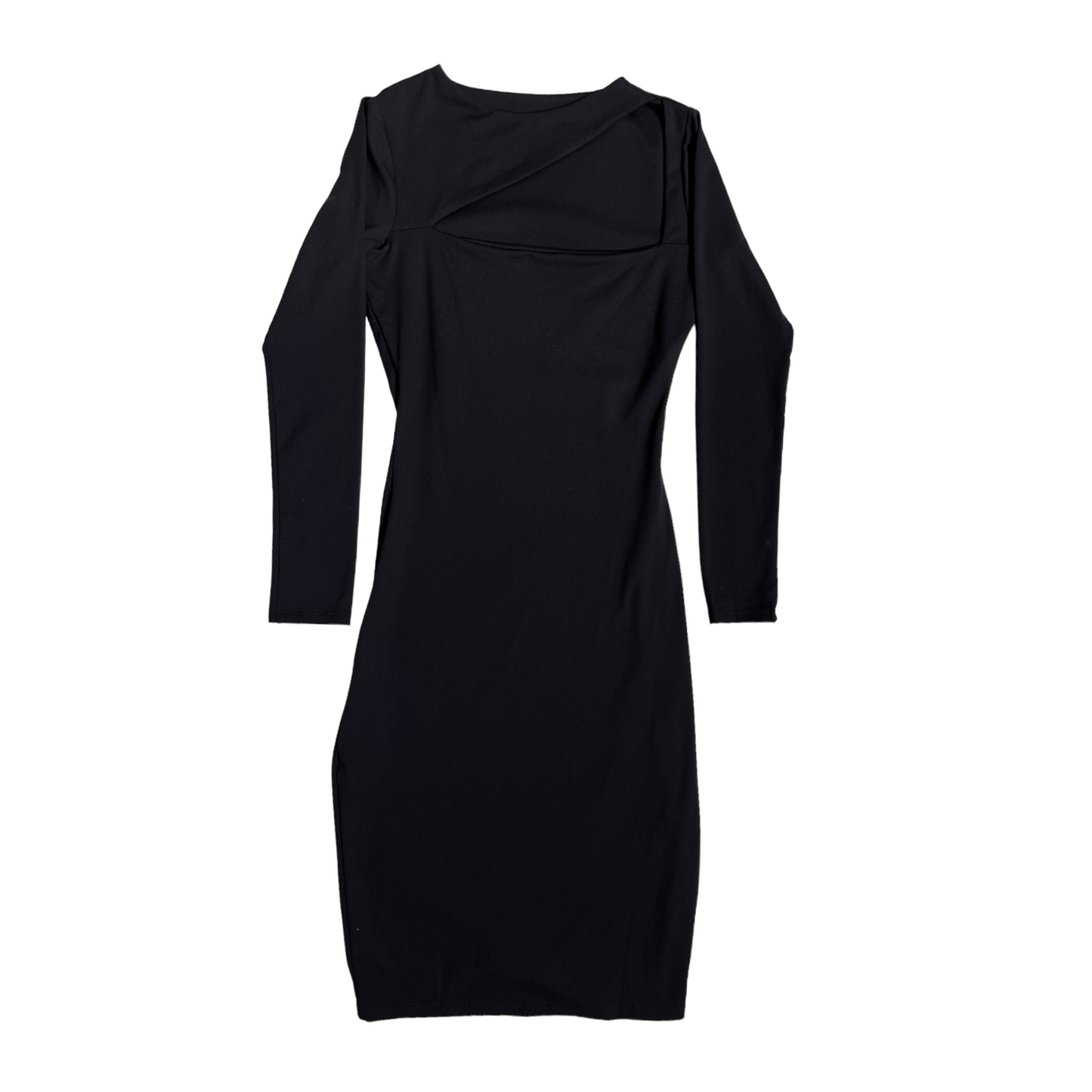 Susana Monaco Angle Cut Out Long Sleeve Dress in Black