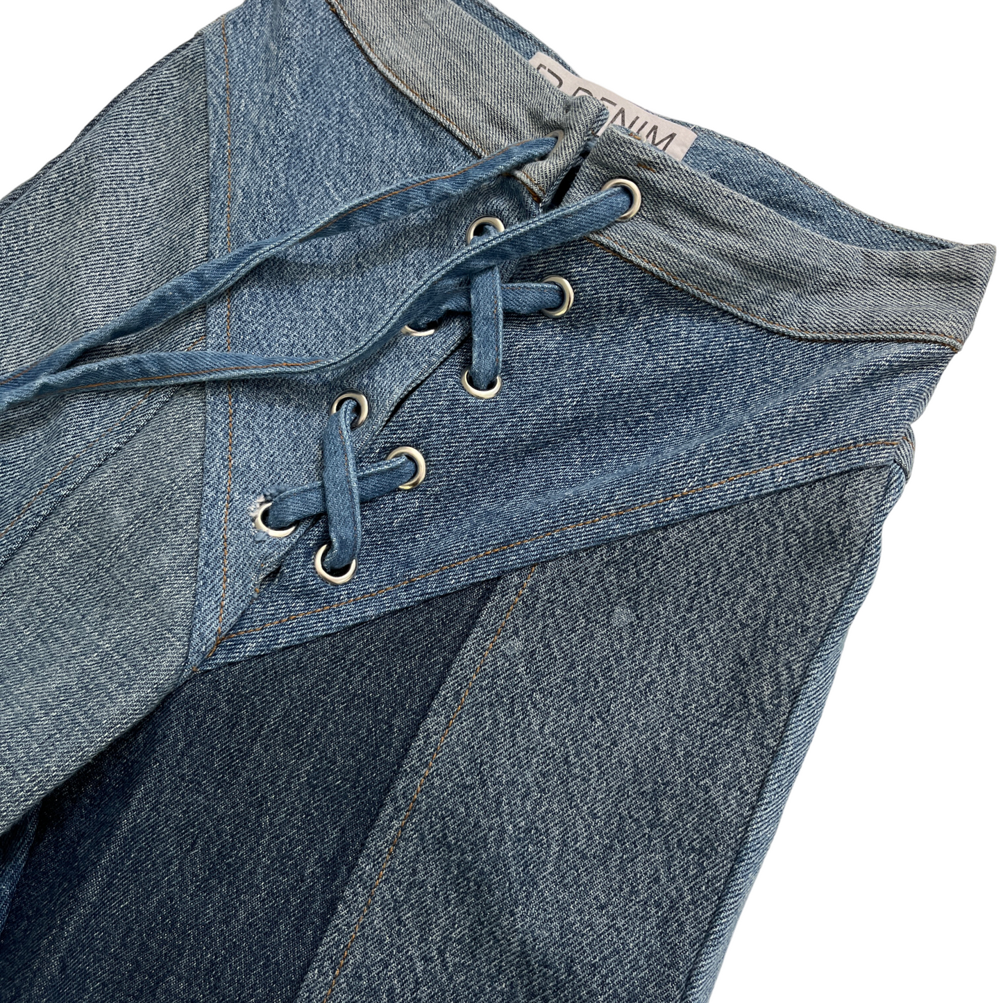 EB Denim Lace Up in Medium Wash