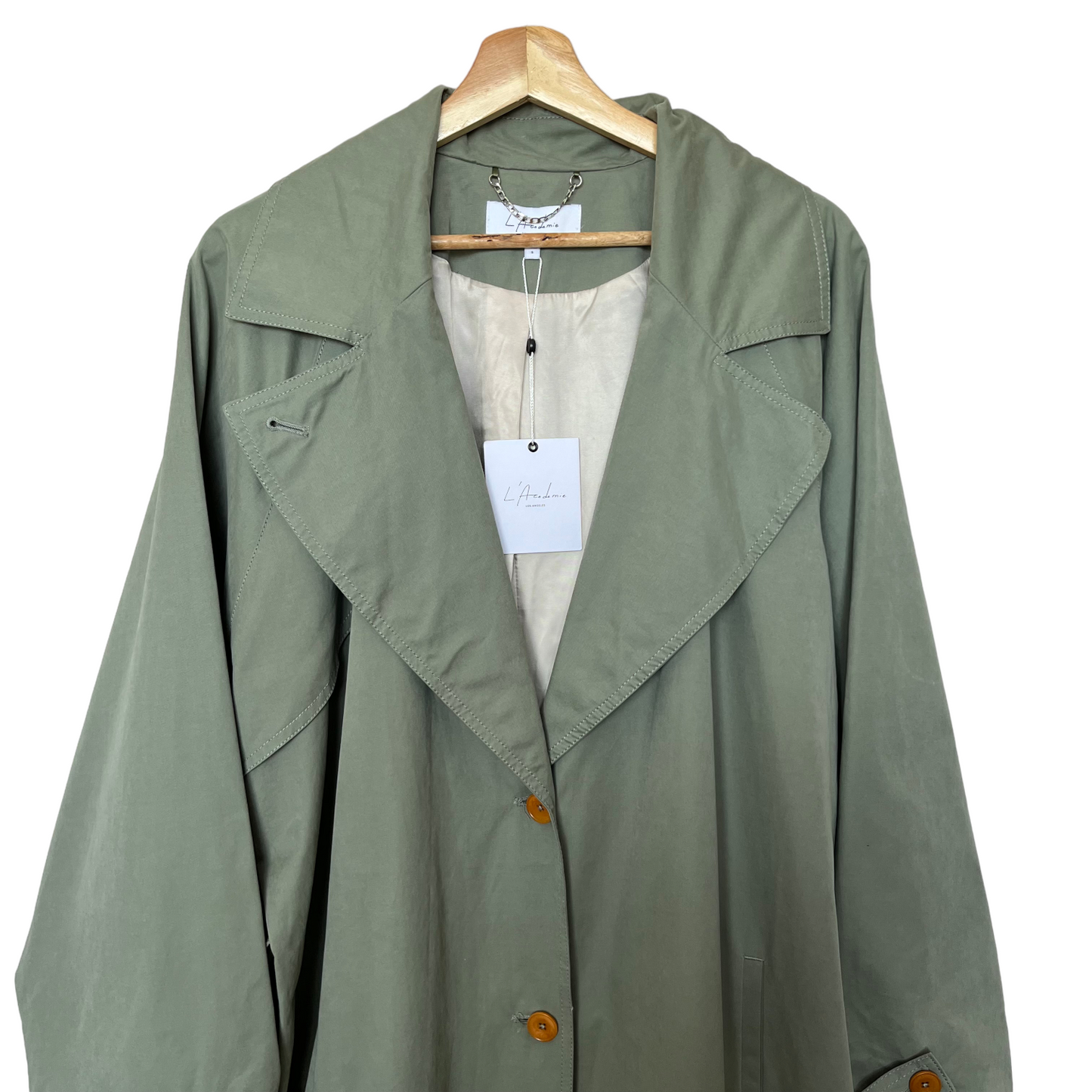 L'Academie Trench Coat in green