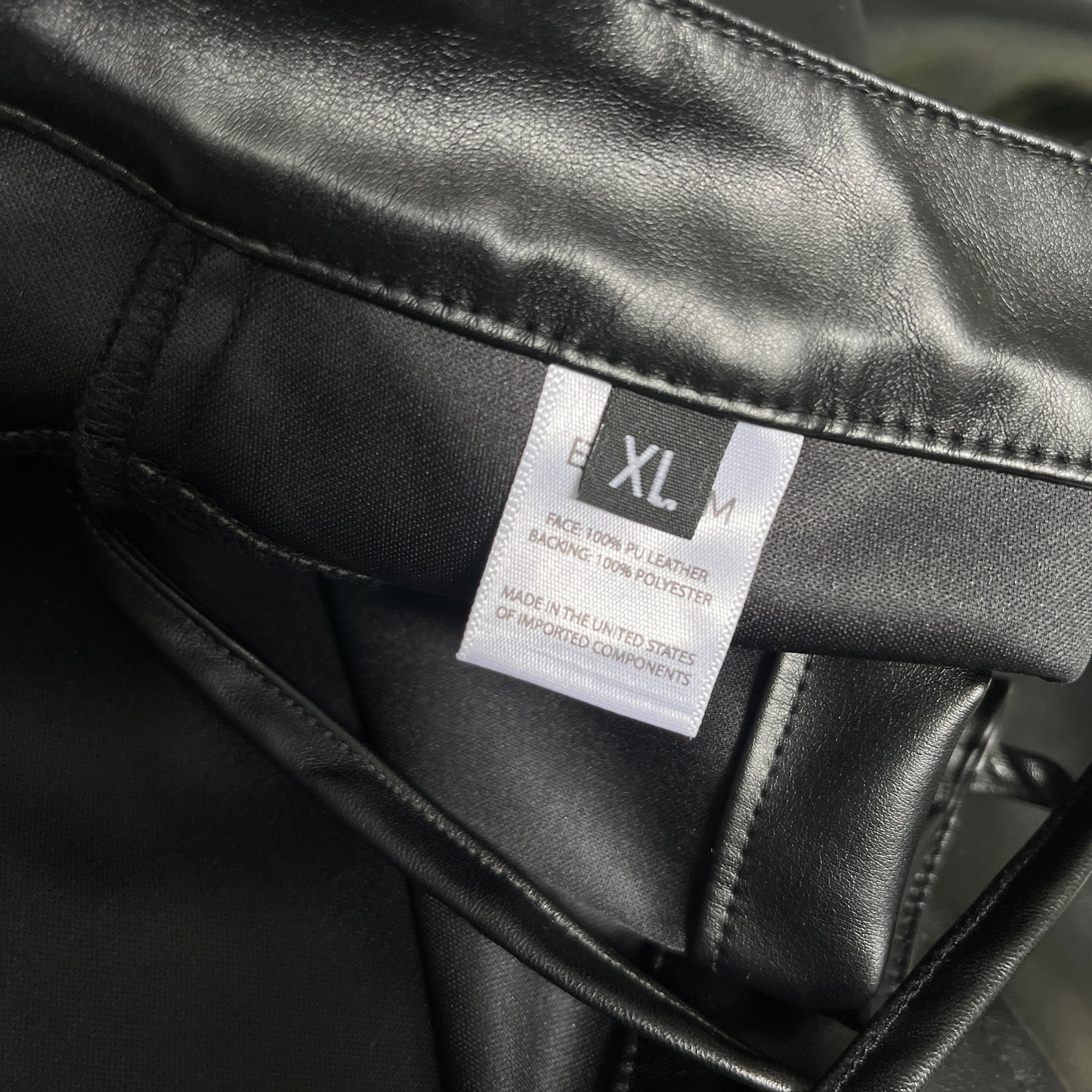 EB Denim Faux Leather Lace Up Pants in Black