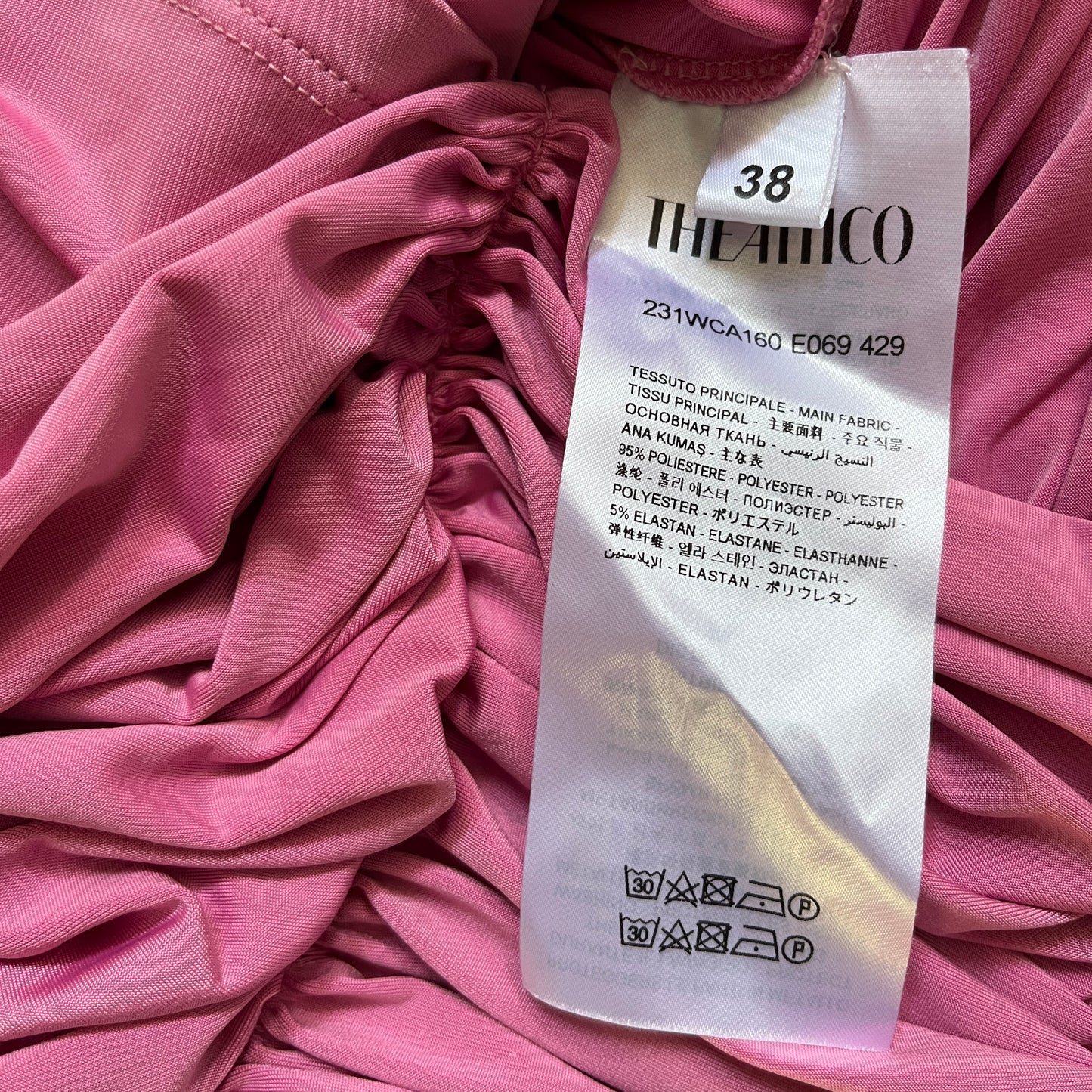 THE ATTICO Fran Mini Dress in Shocking Pink