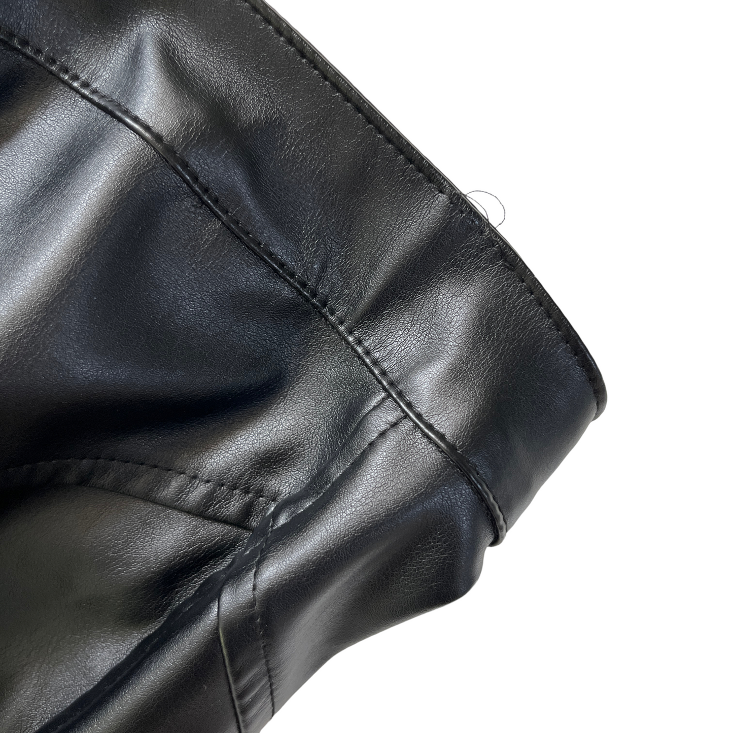 EB Denim Faux Leather Lace Up Pants in Black