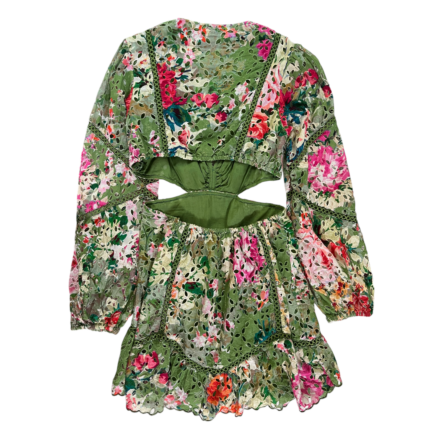 HEMANT AND NANDITA Zaria Short Dress in Military Green