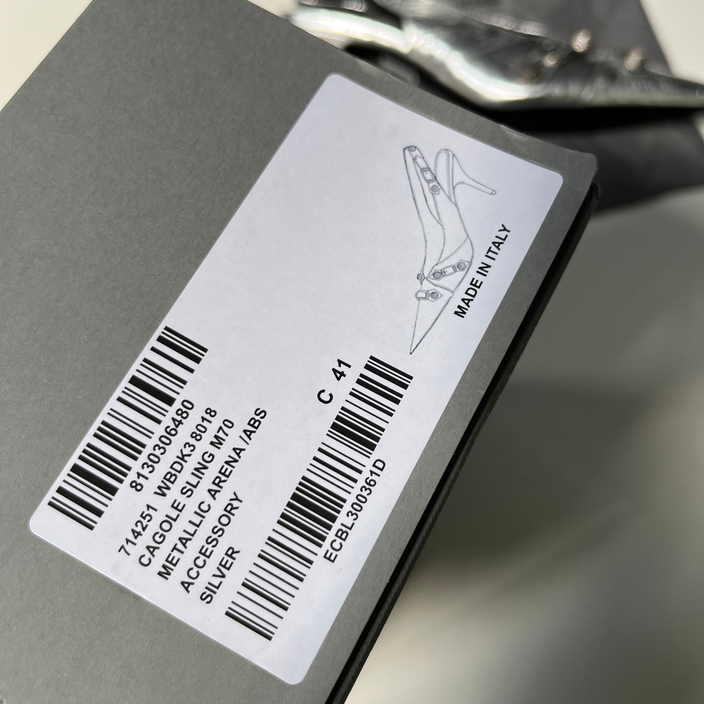 Balenciaga Cagole Sling Pump in Silver