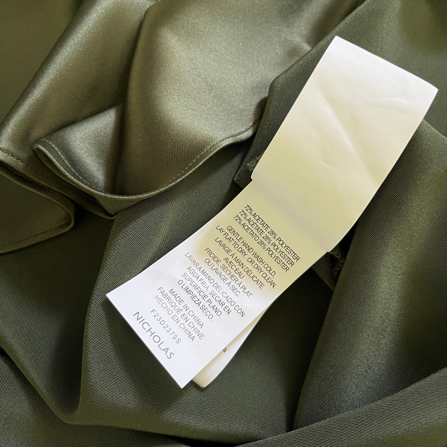 NICHOLAS Edyth Keyhole Necklace Gown in Dark Olive
