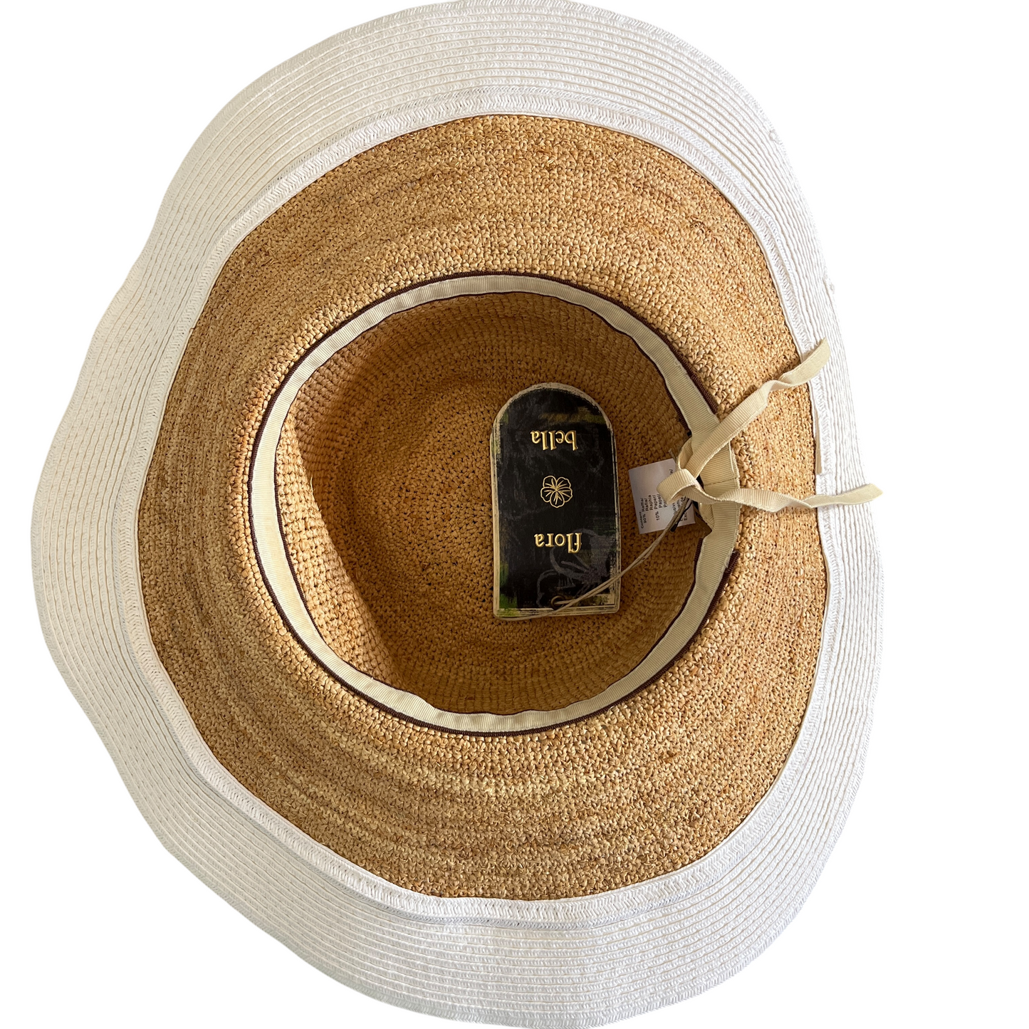 florabella Lucia Brim Sunhat in Natural & White