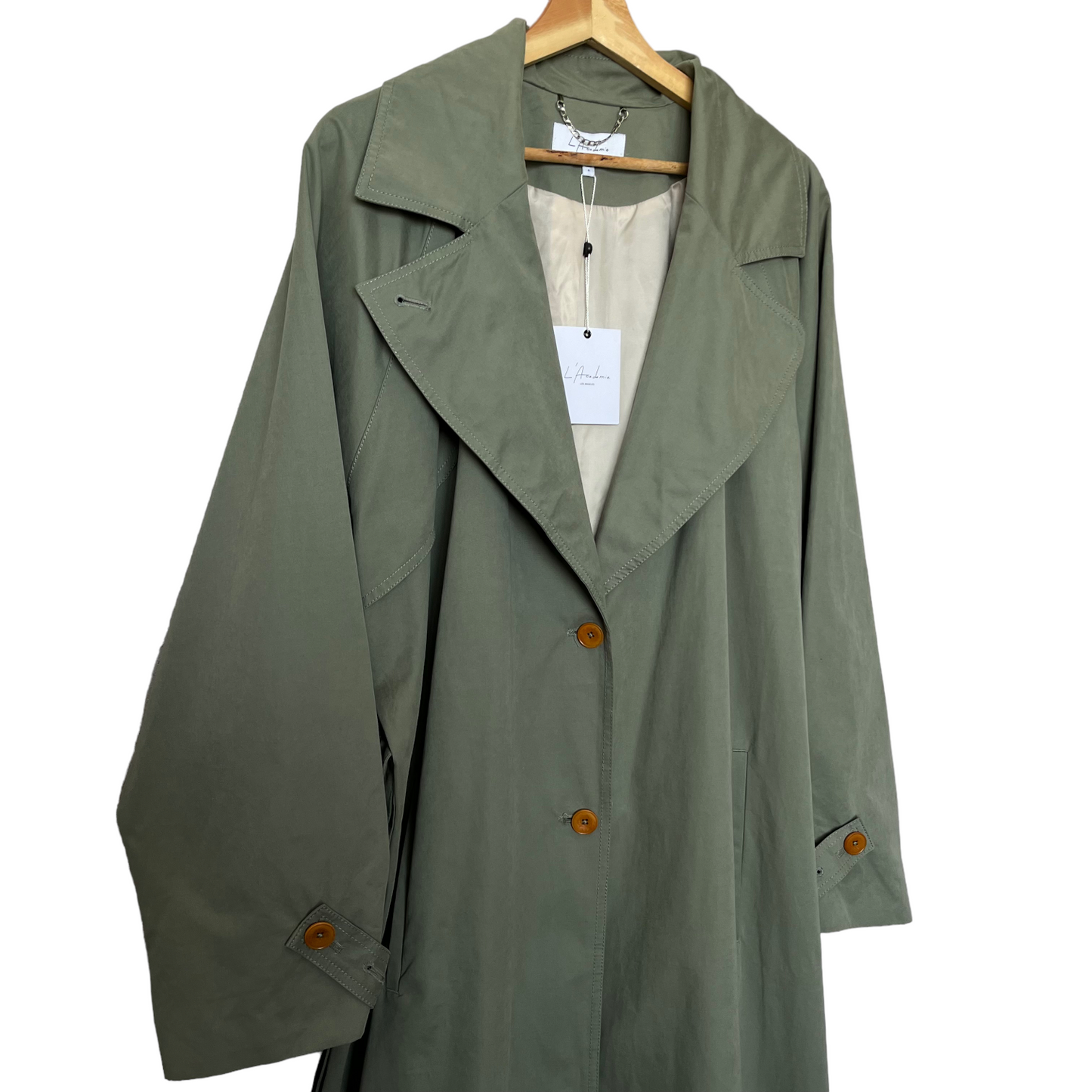 L'Academie Trench Coat in green
