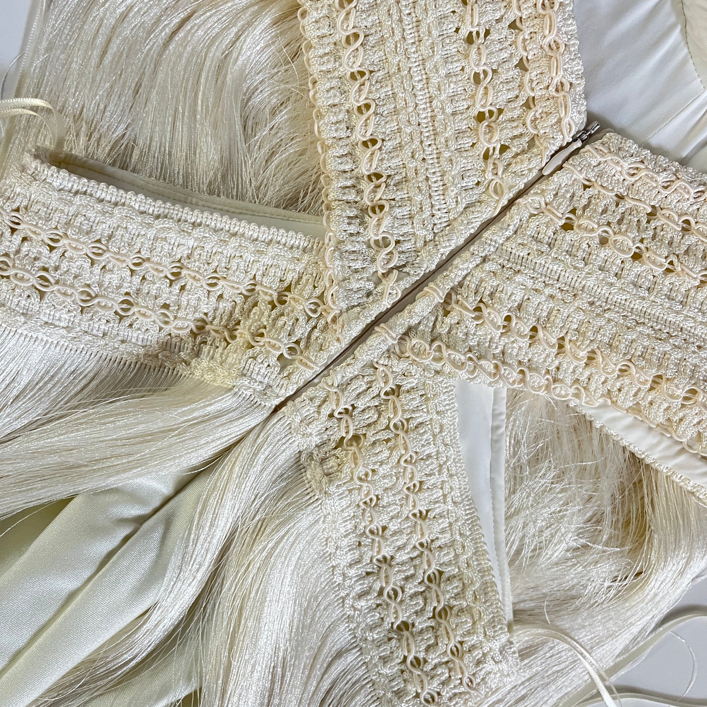 PatBO All-over Fringe Sleeveless Maxi Dress in White