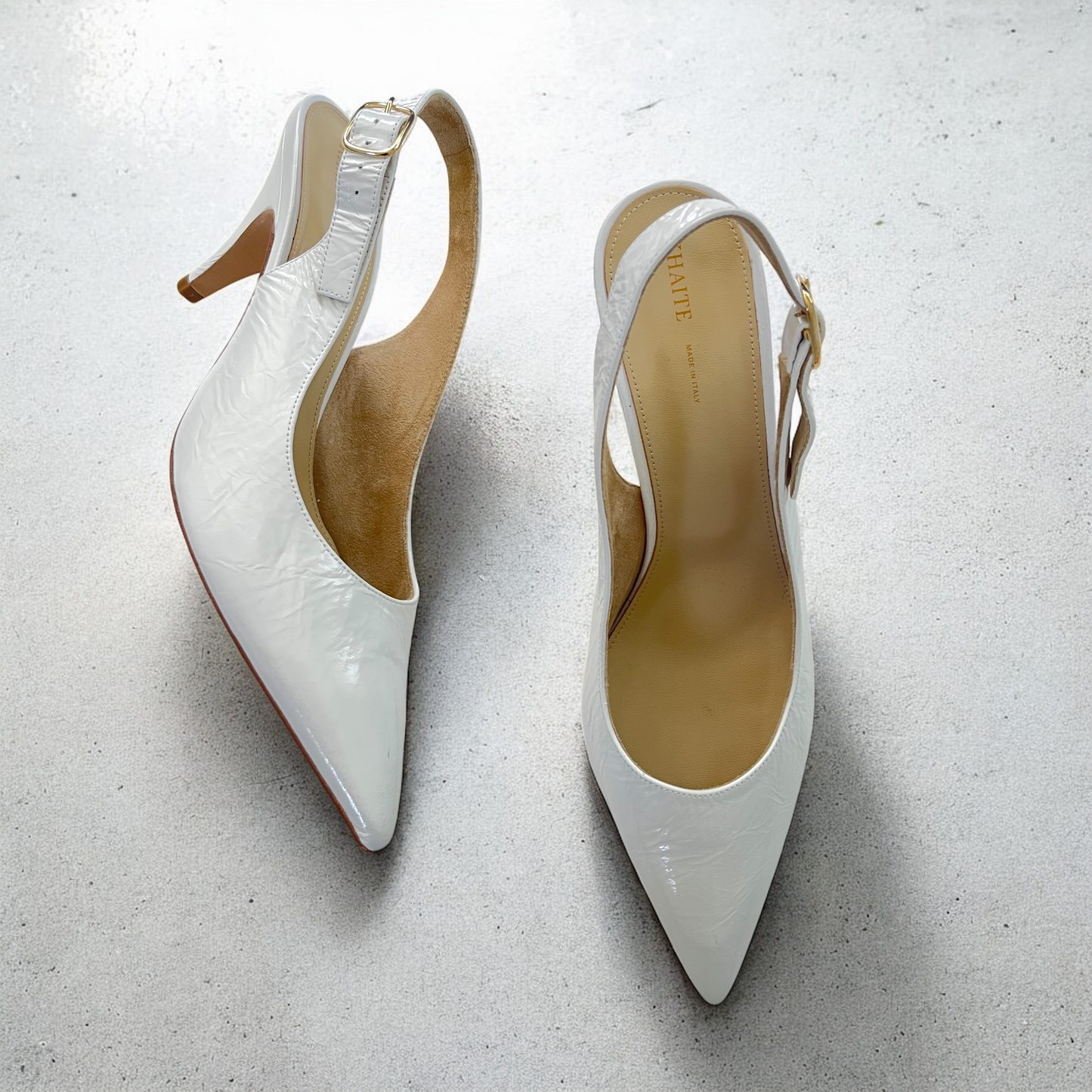 KHAITE River Slingback 75 Pump in White
