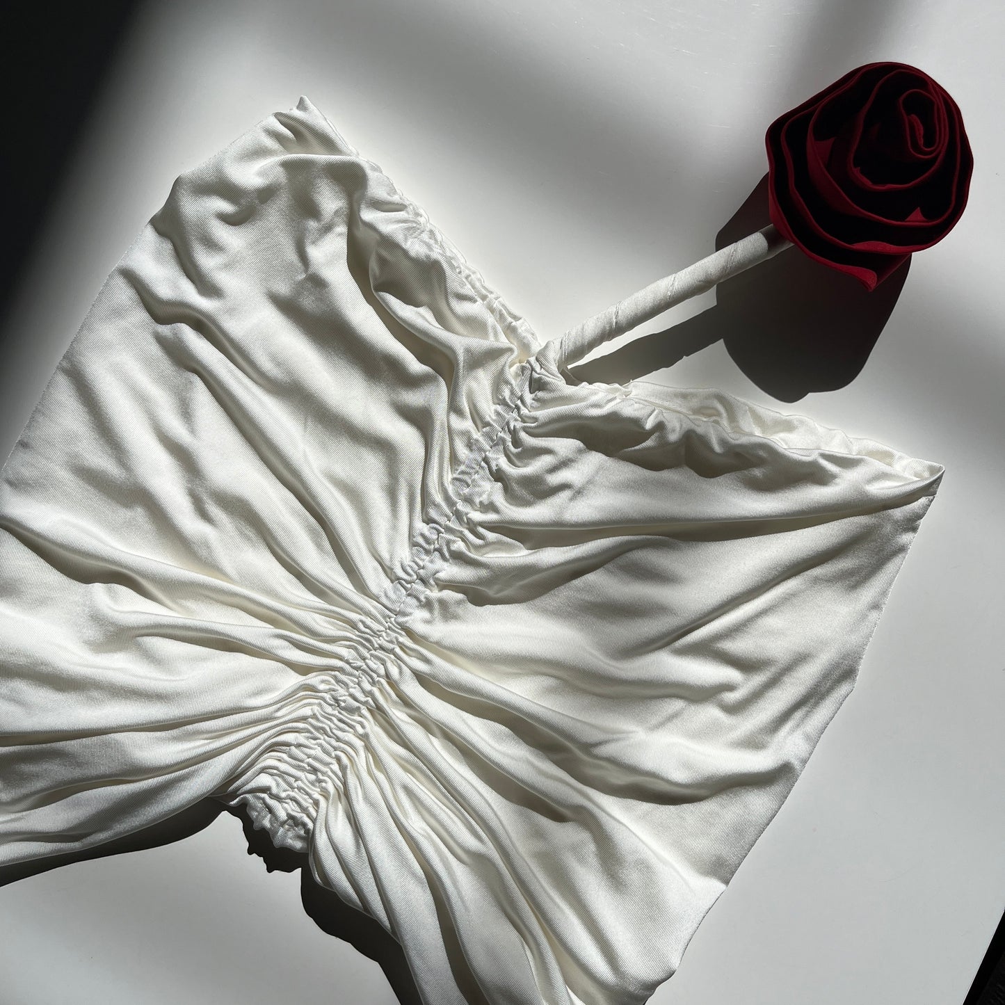 Magda Butrym One Shoulder Top in Cream