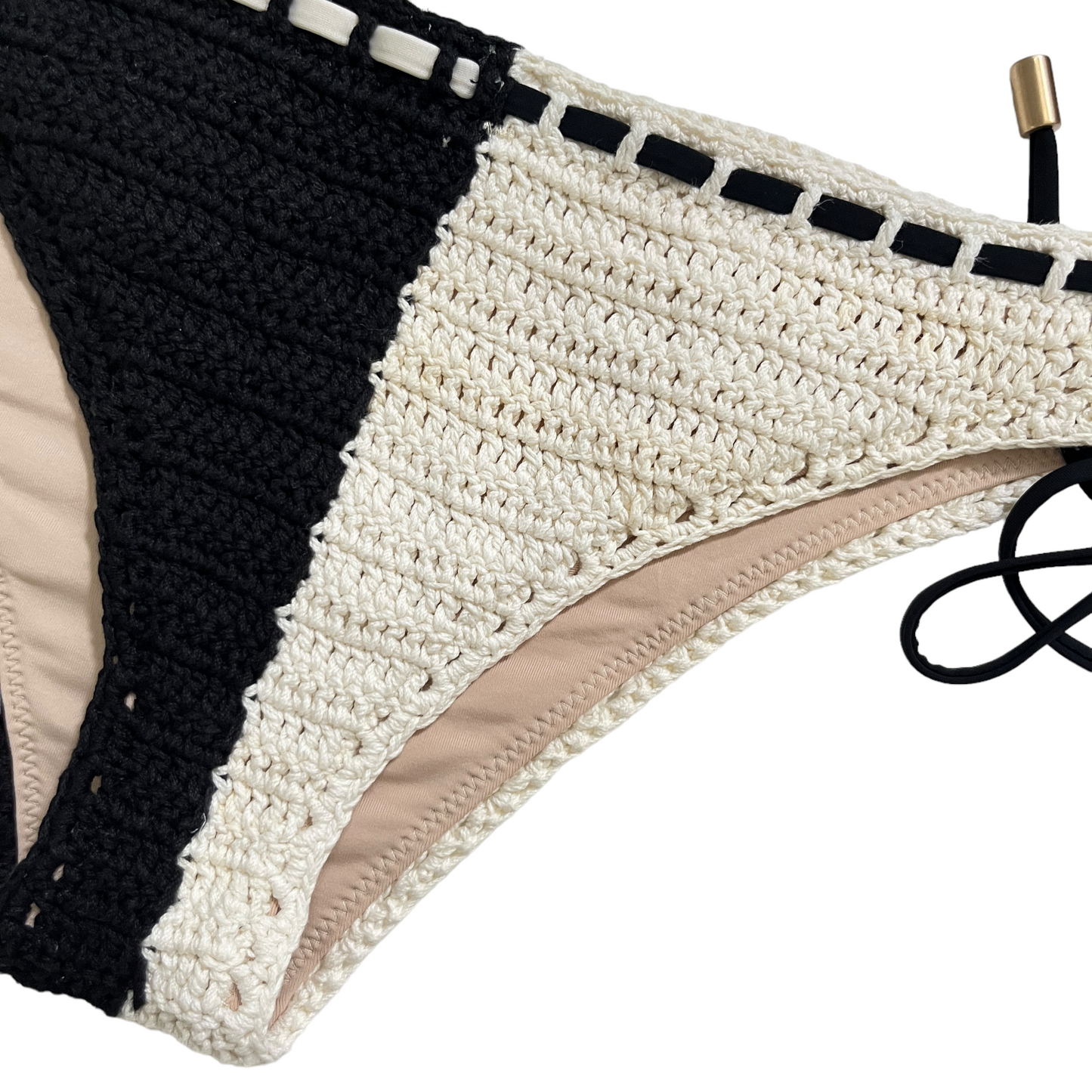 Zimmermann Clover Crochet Bikini Set in Black & White