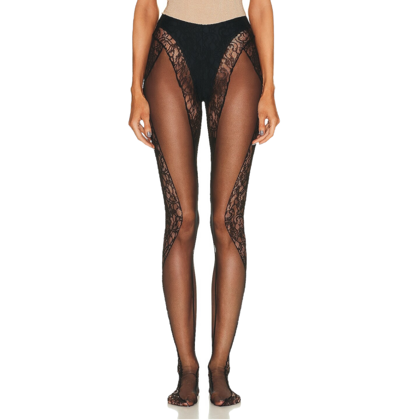 Mugler Lace Tights in Black
