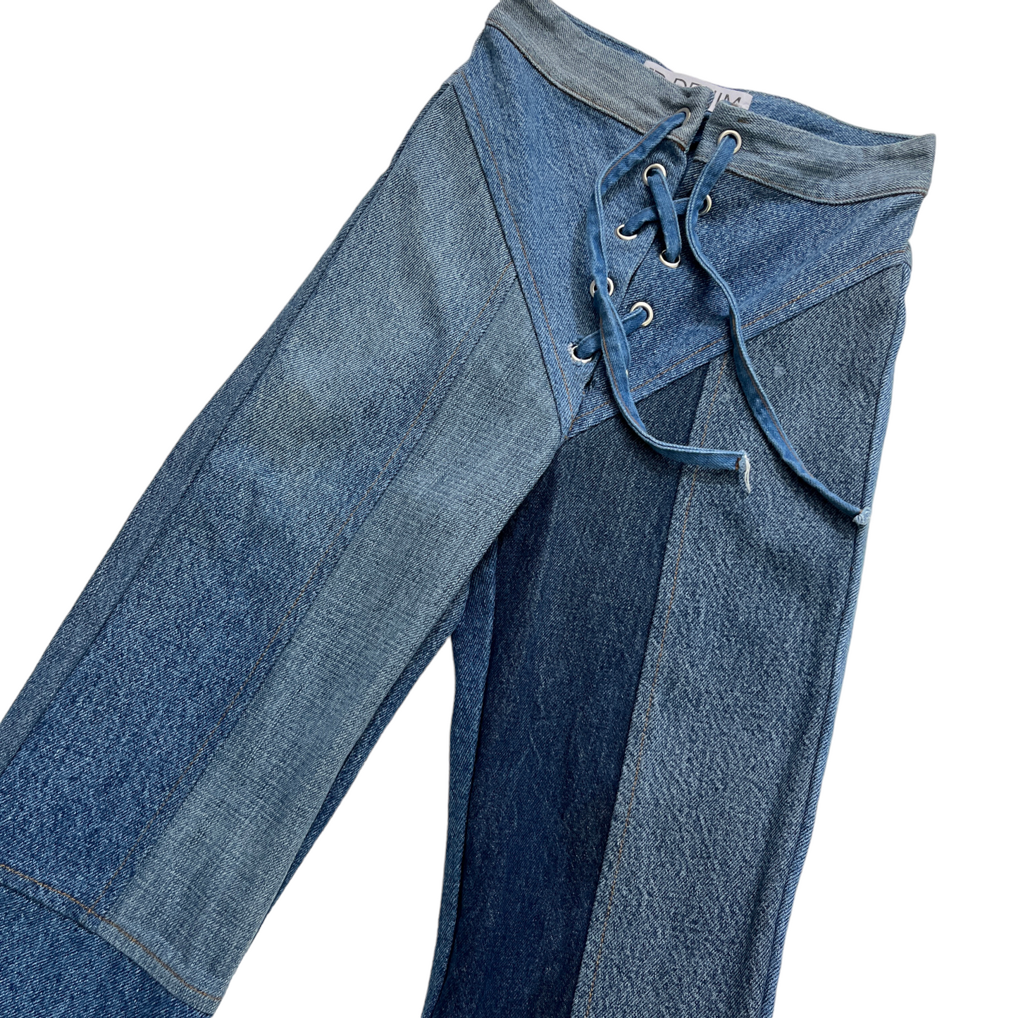 EB Denim Lace Up in Medium Wash