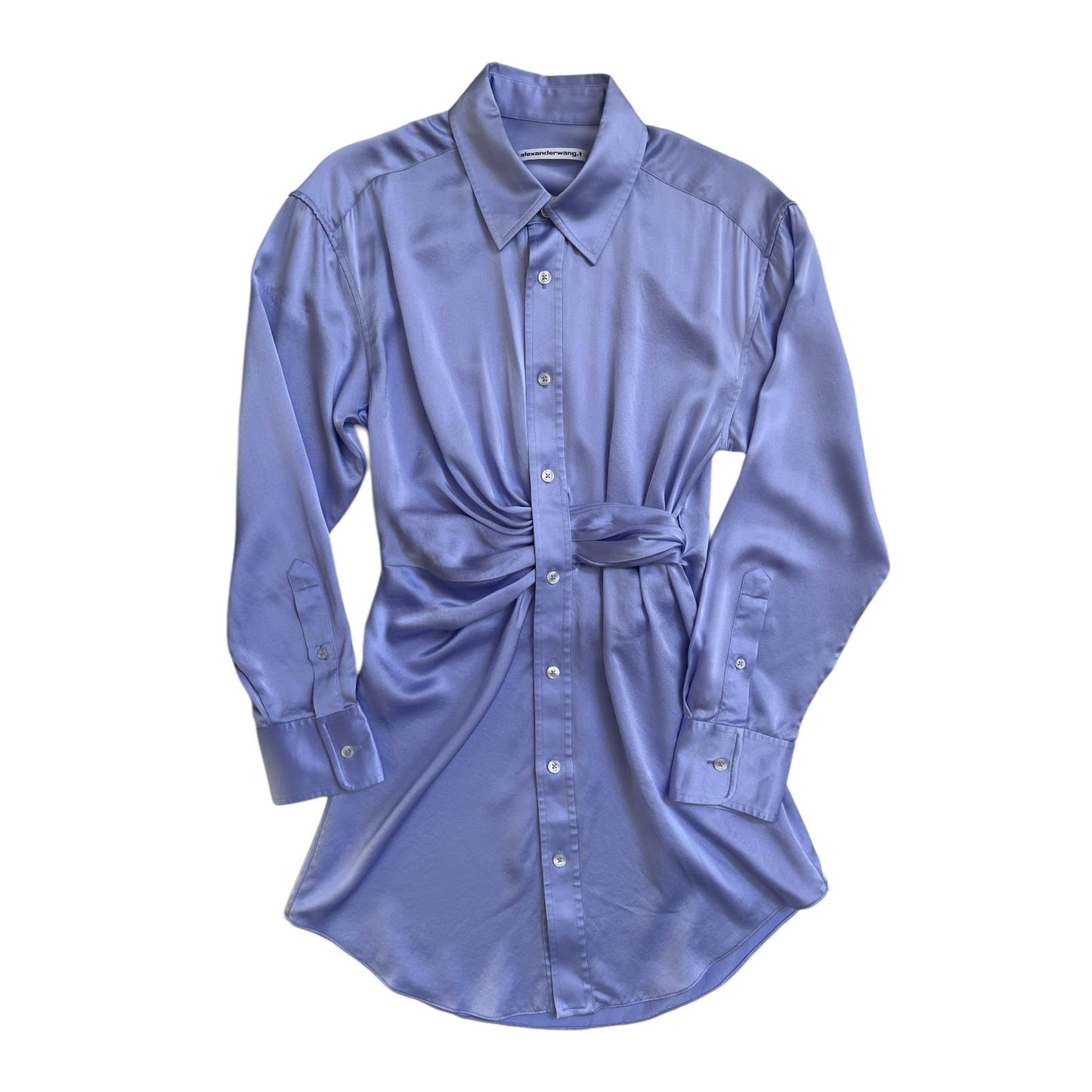 Alexander Wang Threaded Placket Draped Shirt Dress in Easter Egg