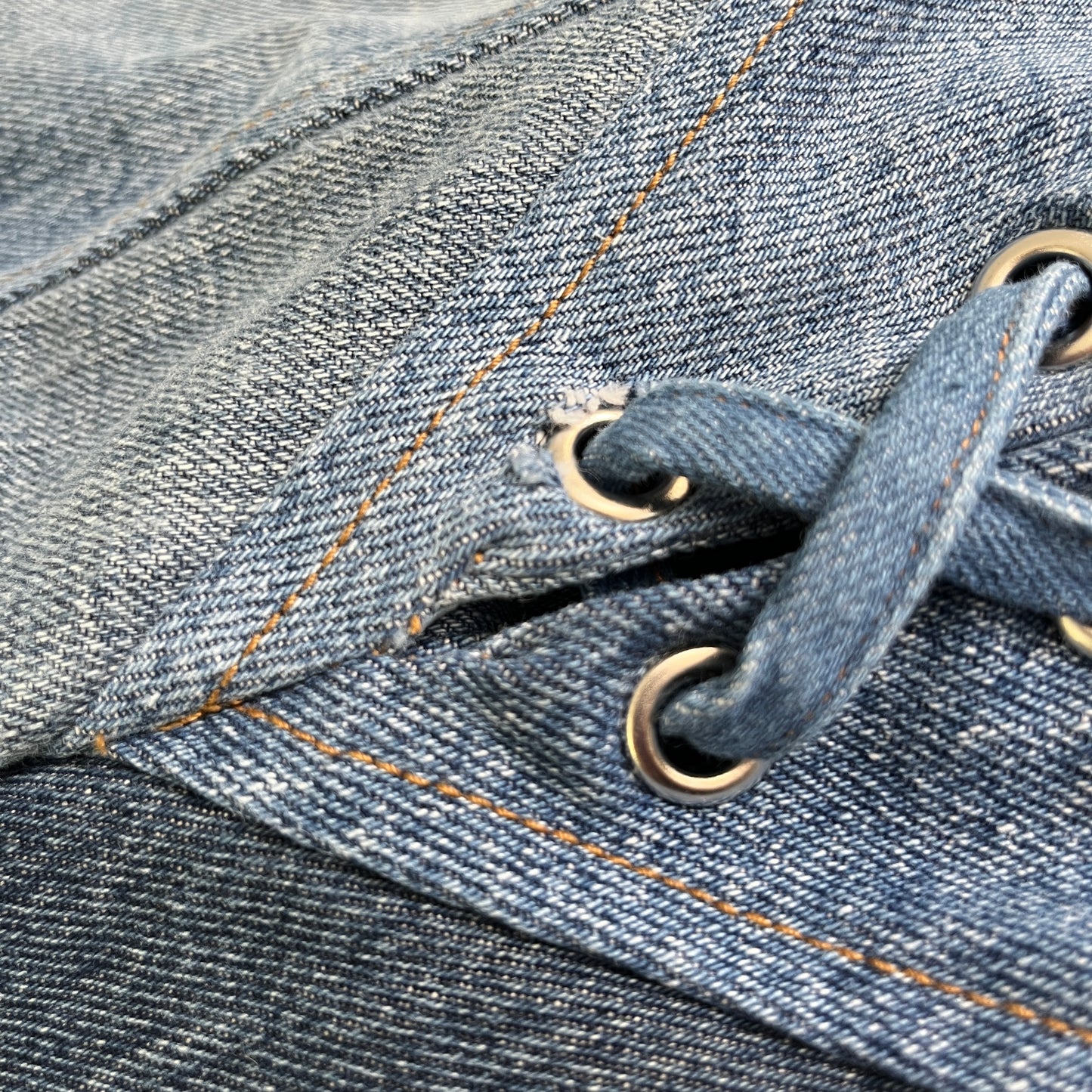 EB Denim Lace Up in Medium Wash