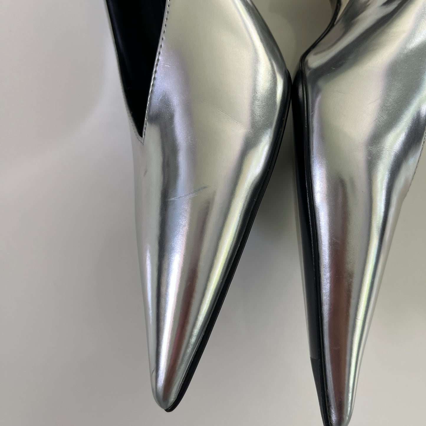 Toteme Wedge Heel Pumps in Mirror Silver