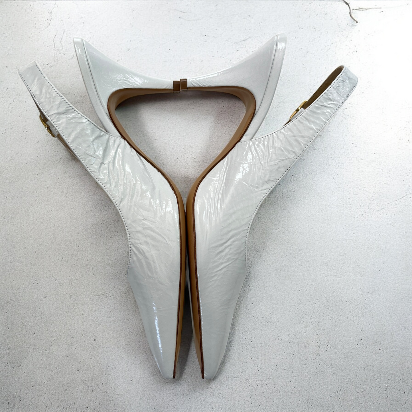 KHAITE River Slingback 75 Pump in White