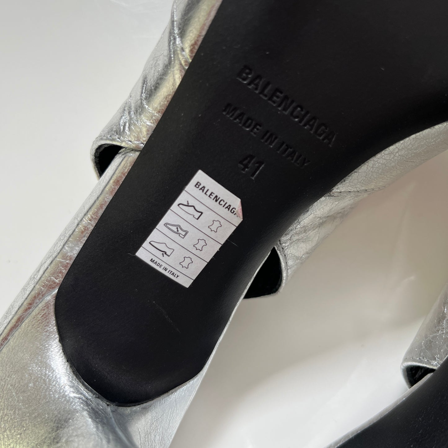 Balenciaga Cagole Sling Pump in Silver