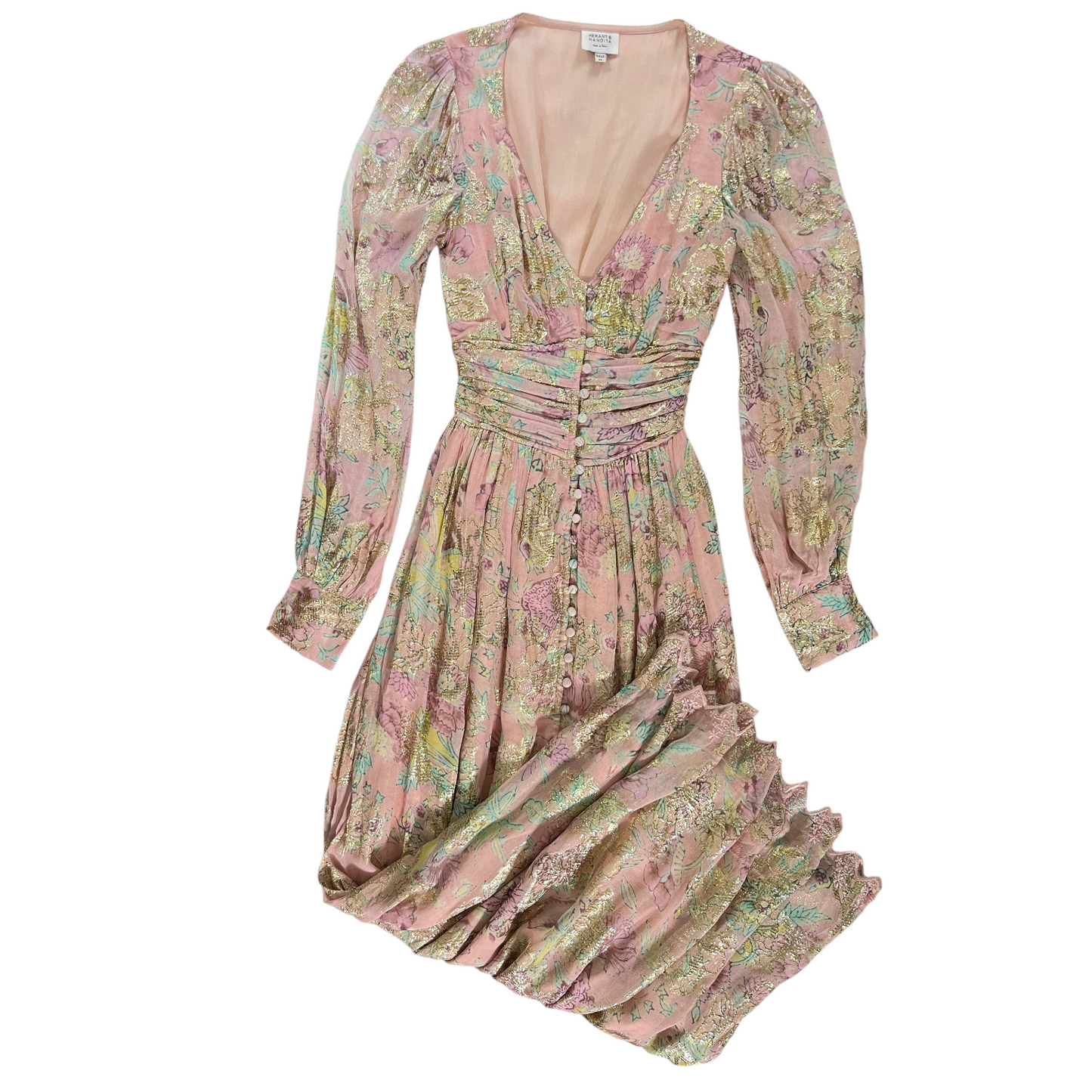 HEMANT AND NANDITA Nora Maxi Dress in Rose Pink