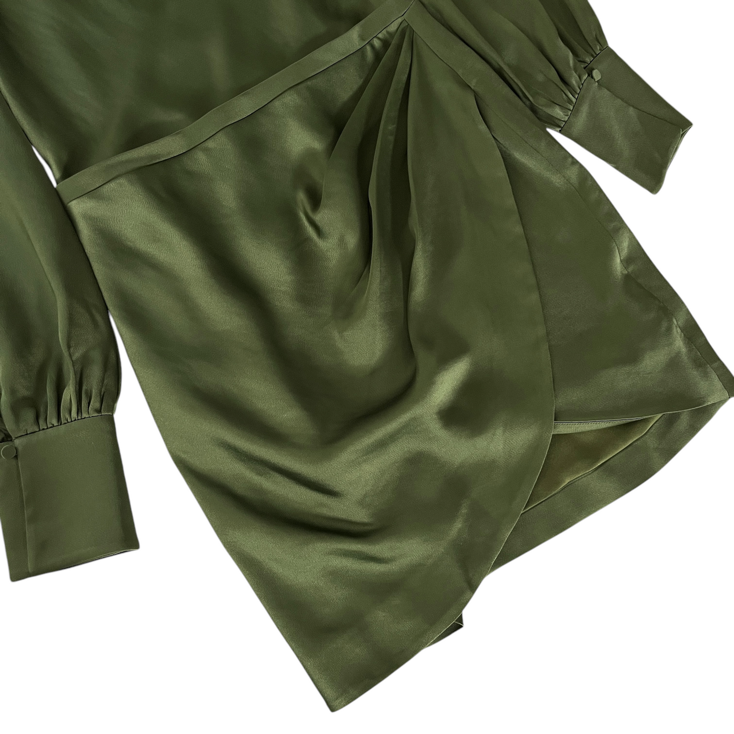 SIMKHAI Cameron One Shoulder Mini Dress In Nori 4