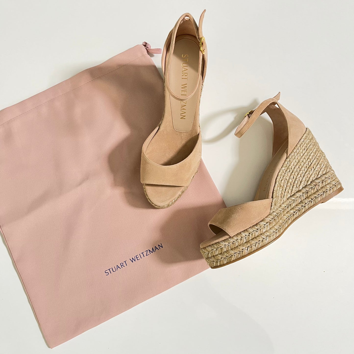 stuart weitzman nudist curve espadrille wedges suede