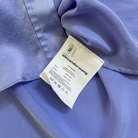 Alexander Wang Threaded Placket Draped Shirt Dress in Easter Egg