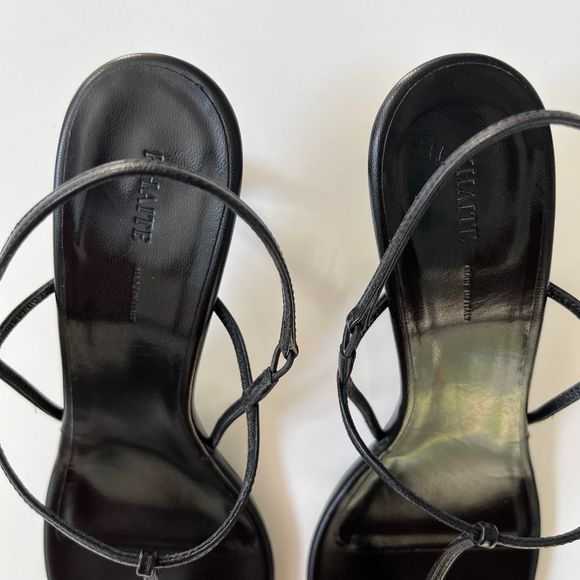 KHAITE Linden Sandals in Black