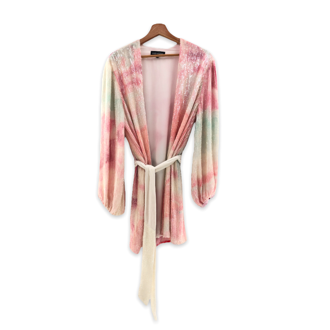 Retrofete Gabrielle Robe Dress in Marble Pink Small